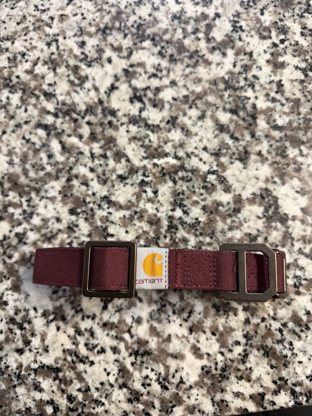 Carhartt Maroon Dog Collar Webbed Nylon with Metal Hardware never used!